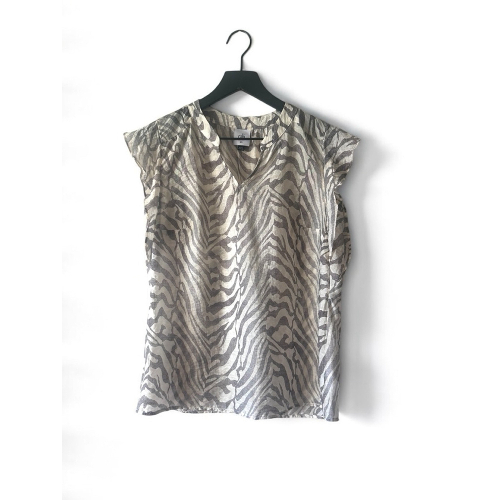 Cabi Sheer Zebra Print Blouse Top Women’s Size XS
